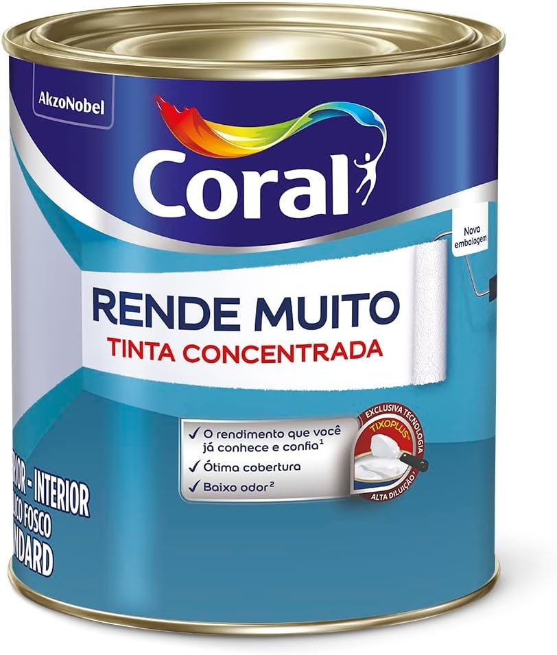 Tinta Acr Lica Concentrada Rende Muito Fosco Branco Ml Coral