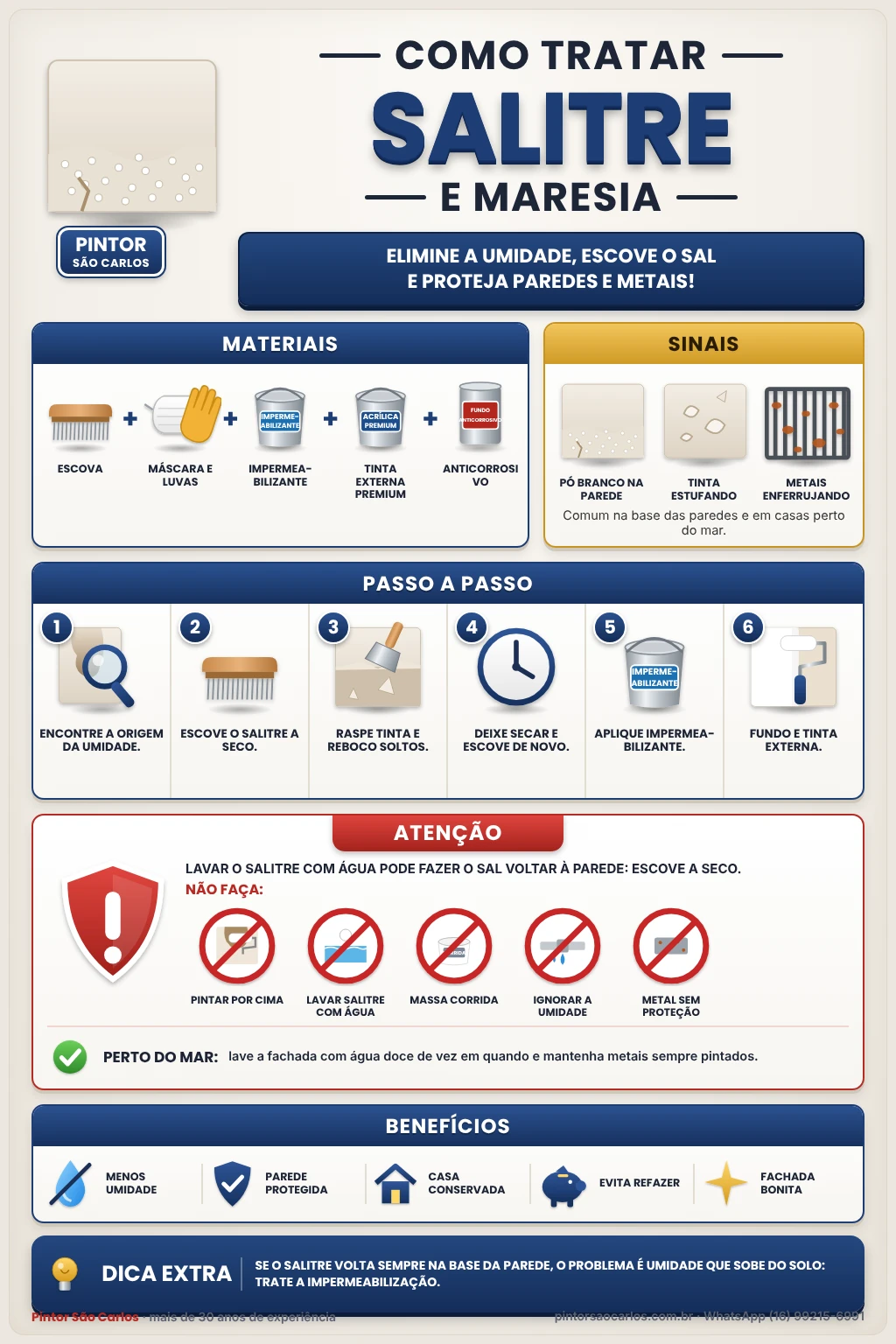 Infográfico: Salitre e Maresia na Parede: Como Proteger – Pintor São Carlos